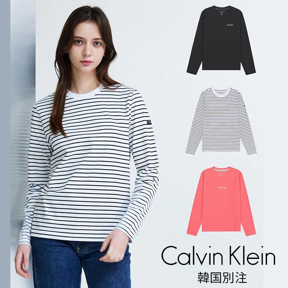 Calvin Klein カルバンクライン スポーツ レディース ソロナ 長袖 Tシャツ 韓国ファッション デイリーベーシック