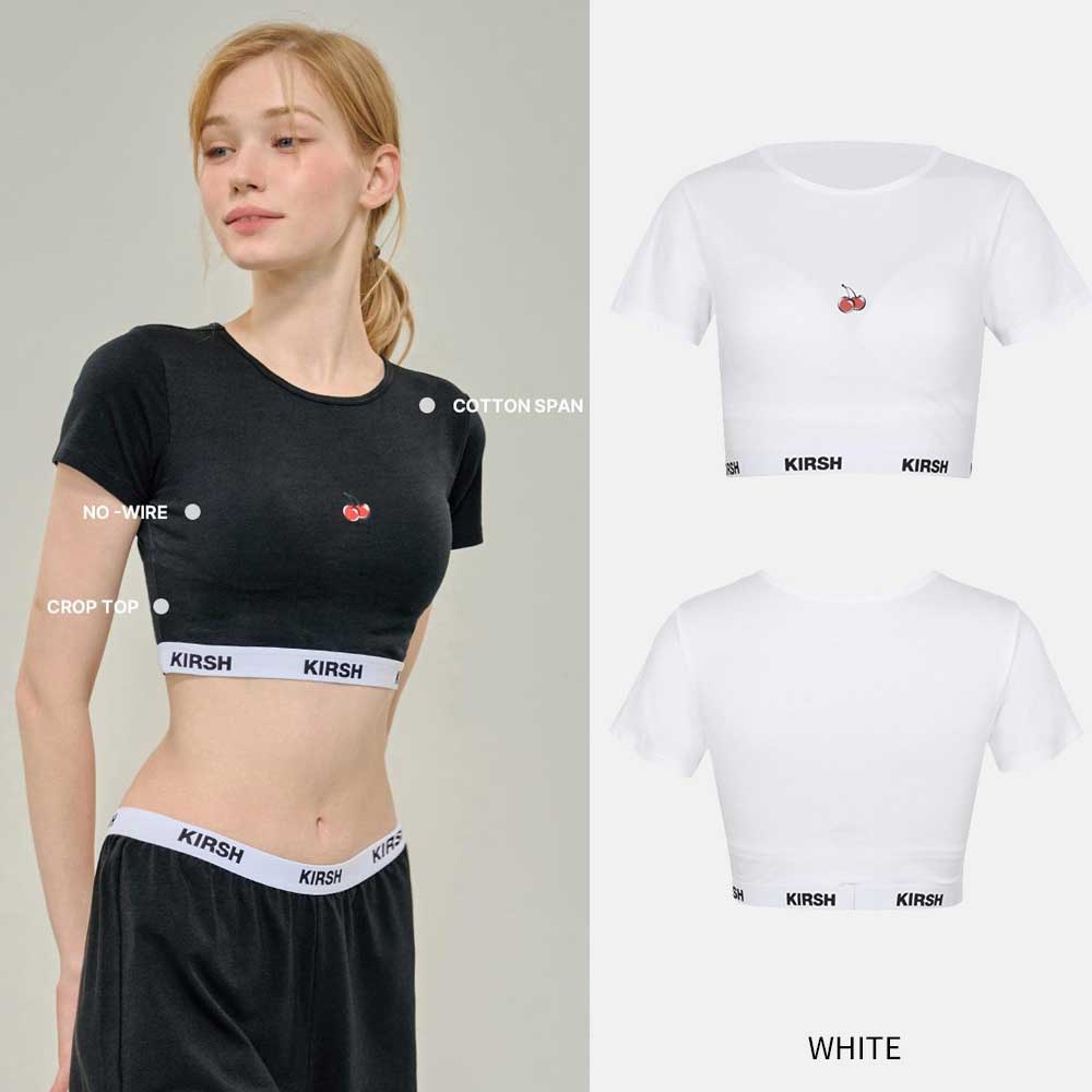 KIRSH キルシー レディース 半袖 クロップ ブラトップ アンダーウェア 韓国ファッション デイリーベーシック