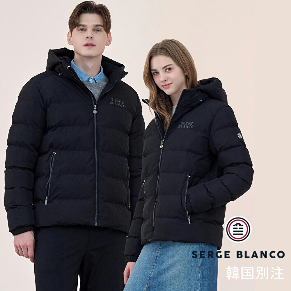 SERGE BLANCO セルジュブランコ 男女共用 ヘビー ウェロン フードジャンパー 韓国ファッション ベーシ..