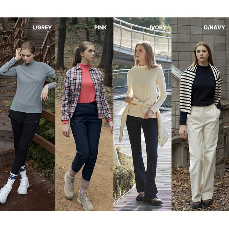 mont bell モンベル レディース 女性 ソフトワーム モクネック 4点セット 長袖 Tシャツ 韓国ファッション ベーシック インナーウェア