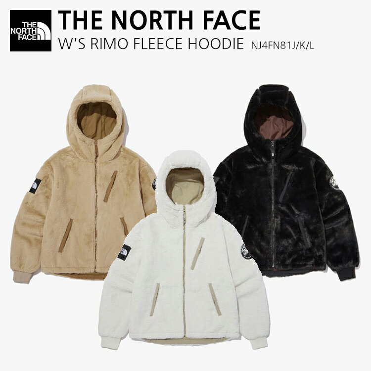 ザ・ノース・フェイス ボアジャケット レディース THE NORTH FACE WHITELABEL 韓国別注 ノースフェイス レディース フリースジャケット W'S RIMO FLEECE HOODIE リモ フリース フーディ ジャケット ボア パーカー ロゴ カジュアル WHITELABEL ブラック アイボリー ベージュ NJ4FN81J/K/L 男女共用 男性用 女性用 NJ4FN50J/K