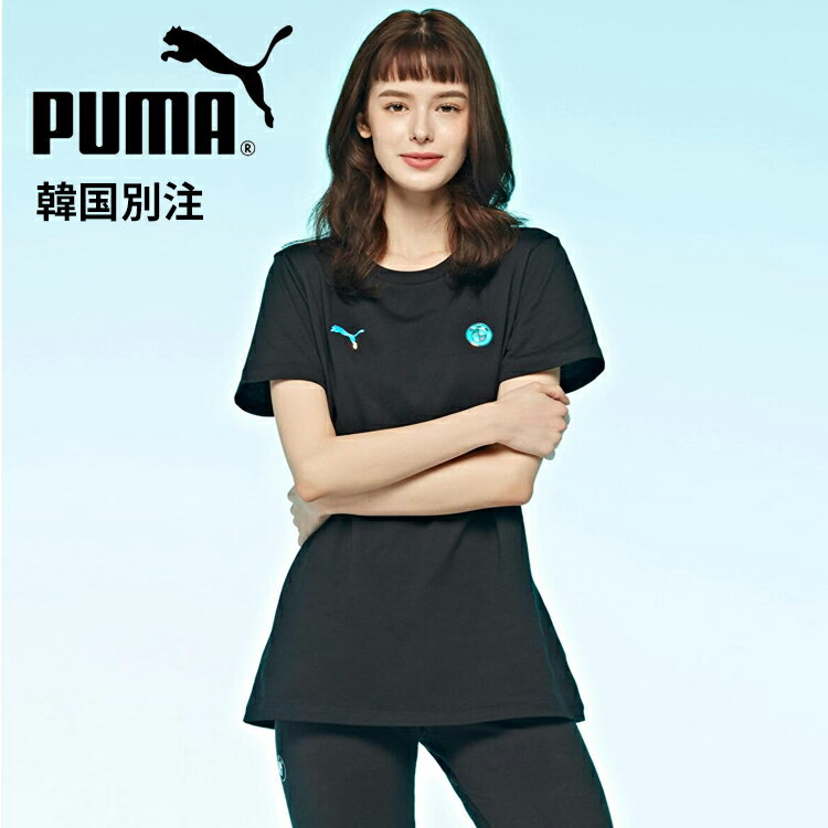 PUMA 韓国別注 プーマ x BMW レディース イージーウェア Tシャツ 半袖 ティーシャツ 韓国ファッション デイリールック スポーツウェア