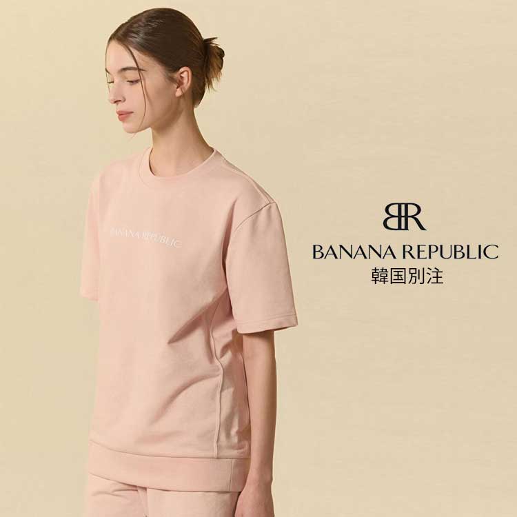 BANANA REPUBLIC 韓国別注 バナナ リパブリック レディース 綿スパン インナー 半袖 Tシャツ 韓国ファッション ストリートルック スウェット