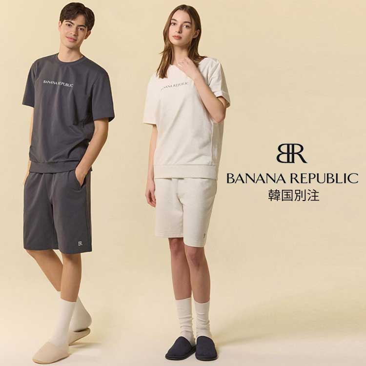 BANANA REPUBLIC 韓国別注 バナナ リパブリック デイリー 半袖 セットアップ トレーニング セットアップ セット 韓国ファッション ストリートルック