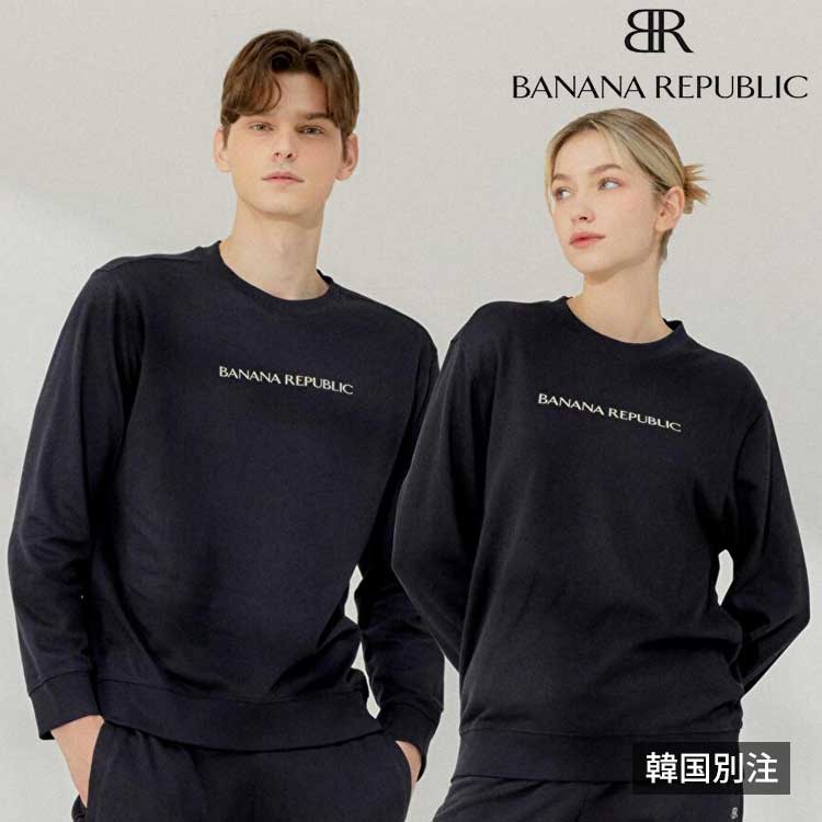 BANANA REPUBLIC 韓国別注 バナナ リパブリック メンズ レディース ソフト ラウンジウェア ラウンドTシャツ 韓国ファッション ストリートルック