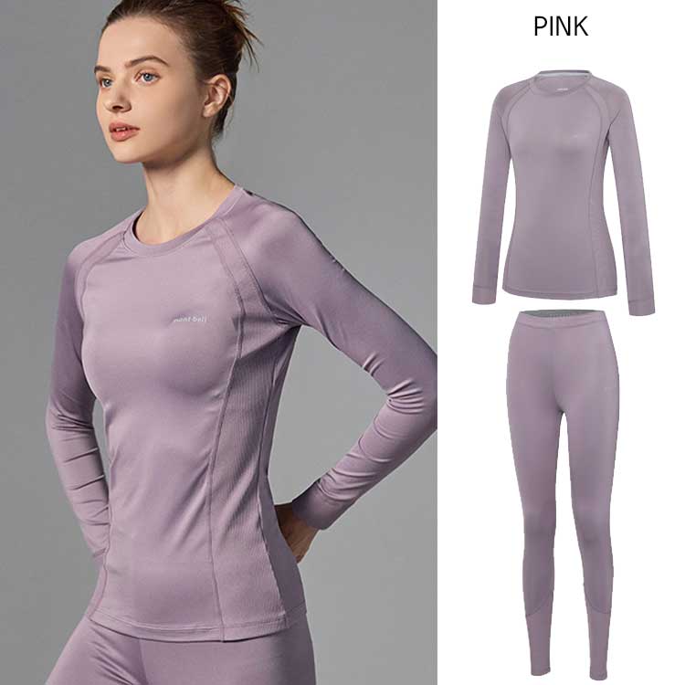 mont bell モンベル アンダー レディースマイクロソフト両面起毛ワームウェア 上着下衣セット 下着 韓国ファッション ベーシック インナーウェア