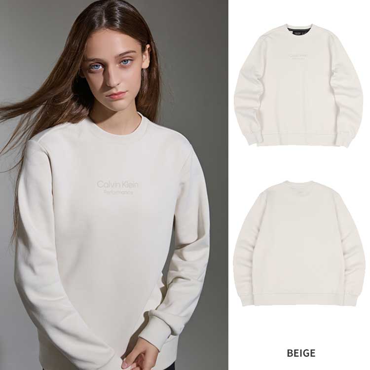 Calvin Klein カルバンクライン パフォーマンス レディース 起毛 テリー マンツーマンTシャツ セーター 韓国ファッション デイリーベーシック