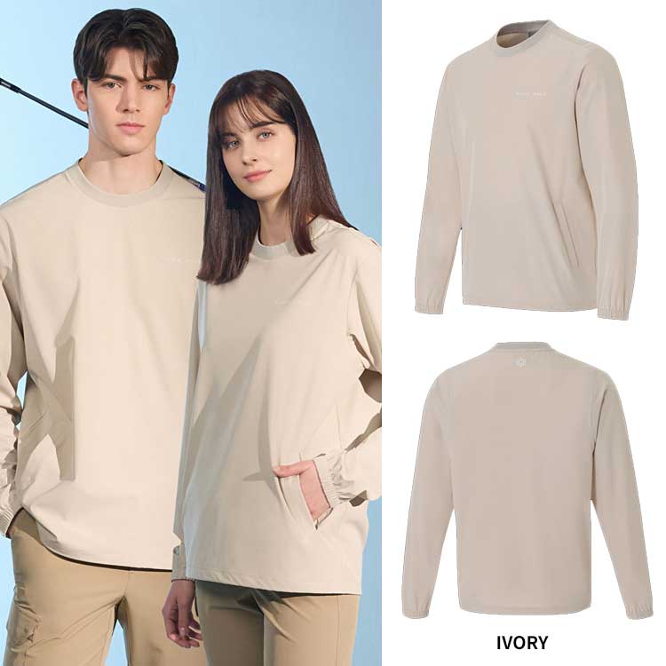 PUMA 韓国別注 プーマ ゴルフ メンズ レディース 混声ウーブンマンツーマンTシャツ ゴルフウェア 韓国ファッション デイリールック ストリートルック