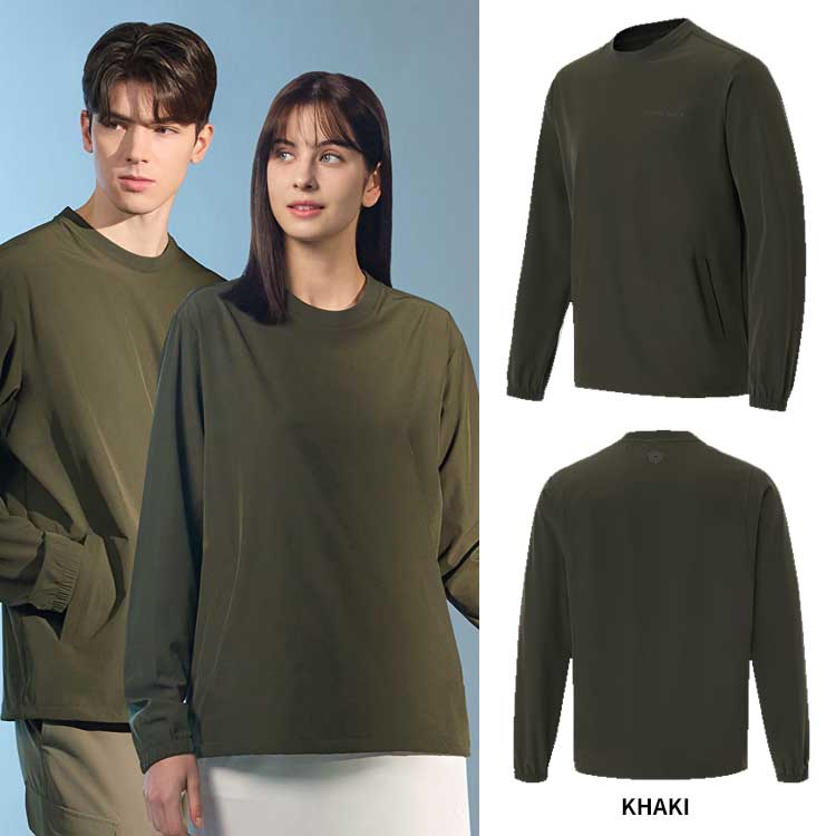 PUMA 韓国別注 プーマ ゴルフ メンズ レディース 混声ウーブンマンツーマンTシャツ ゴルフウェア 韓国ファッション デイリールック ストリートルック