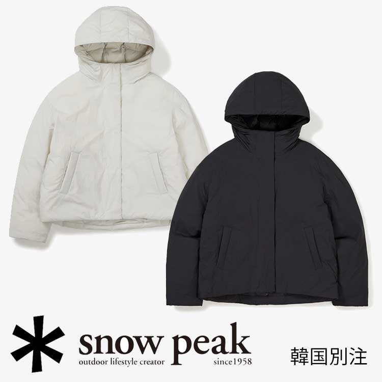 snow peak 韓国別注 スノーピーク キャンピック ウーマンズ フード グース ミドル ダウン ジャケット キャンプ アウトドアウェア スノーピーク アパレル韓国ファッション スポーツウェア