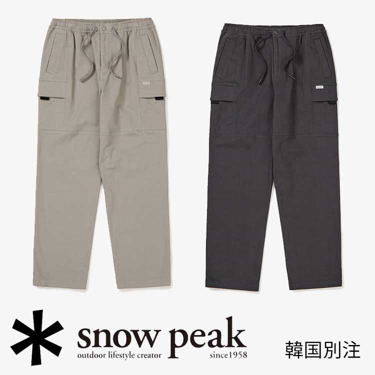 snow peak 韓国別注 スノーピーク シティキャンパー フラット ポケット ストレート パンツ キャンプ アウトドアウェア スノーピーク アパレル韓国ファッション スポーツウェア