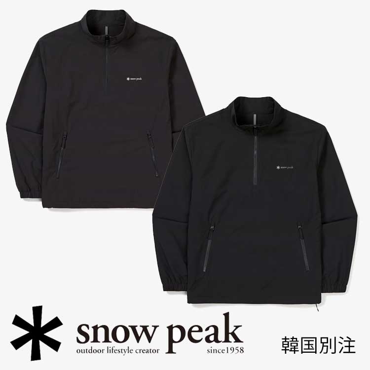snow peak 韓国別注 スノーピーク プロ スタンドネック アノラック ウィンドブレーカー ジャケット キャンプ アウトドアウェア スノーピーク アパレル韓国ファッション スポーツウェア