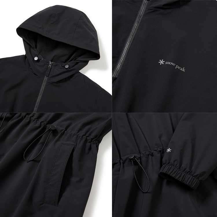 snow peak 韓国別注 スノーピーク プロウーマンズ ミディ丈 フード アノラック キャンプ アウトドアウェア スノーピーク アパレル韓国ファッション スポーツウェア