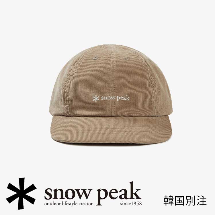 snow peak 韓国別注 スノーピーク コーデュロイ 8パネル ベースボールキャップ キャンプ アウトドアウェア スノーピーク アパレル韓国ファッション スポーツウェア