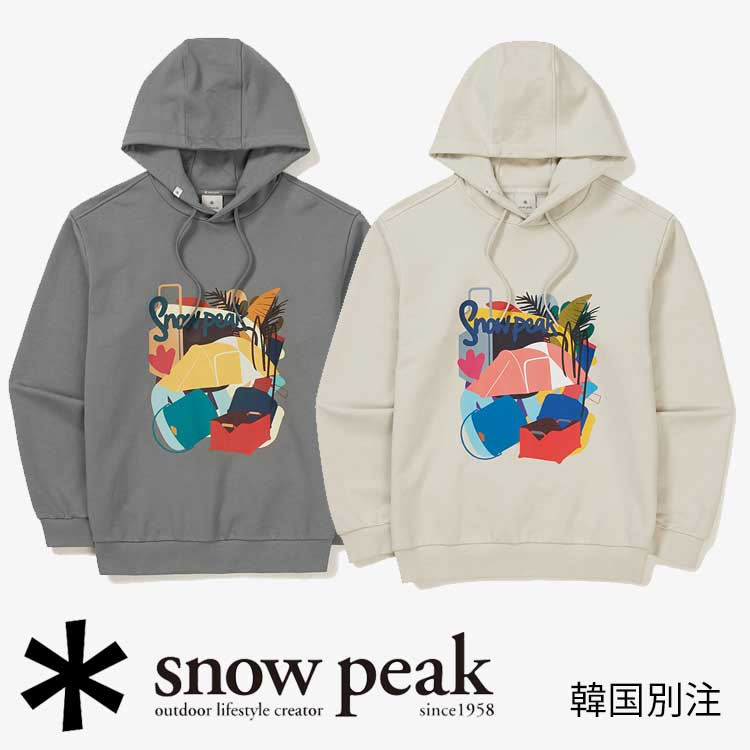 snow peak 韓国別注 スノーピーク グラフィック フード Tシャツ キャンプ アウトド アウェア スノーピーク アパレル韓国ファッション スポーツウェア