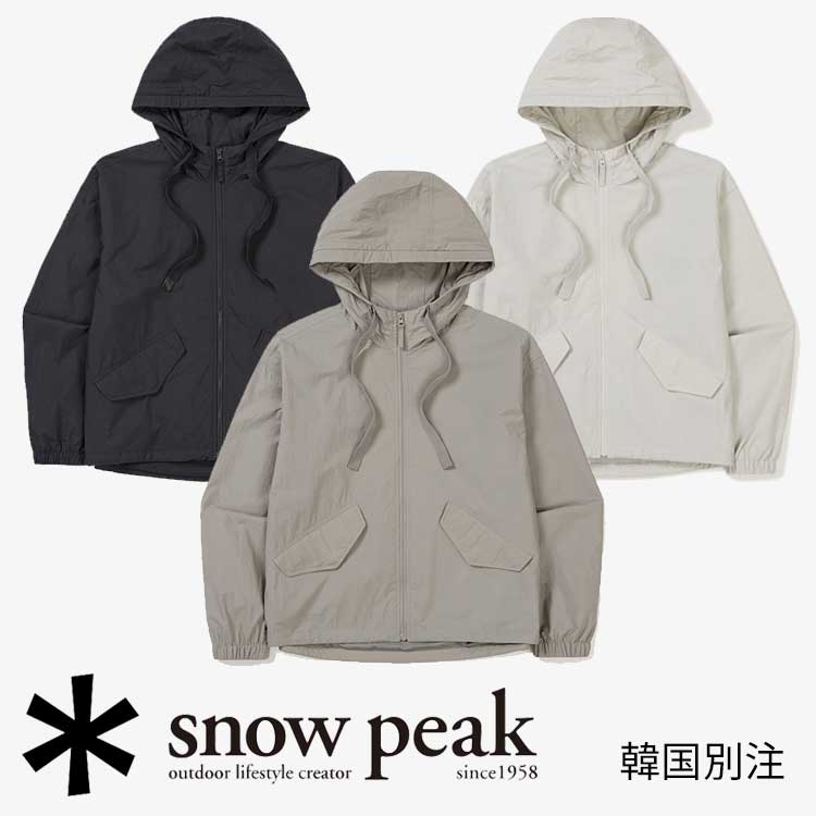 snow peak 韓国別注 スノーピーク キャンピック レディースフード ウインドブレーカー キャンプ アウトドアウェア スノーピーク アパレル韓国ファッション スポーツウェア