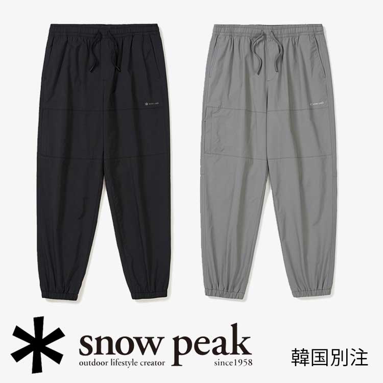 snow peak 韓国別注 スノーピーク クランドウーブンファスナーポケットジョガーパンツ キャンプ アウトドアウェア スノーピーク アパレル韓国ファッション スポーツウェア