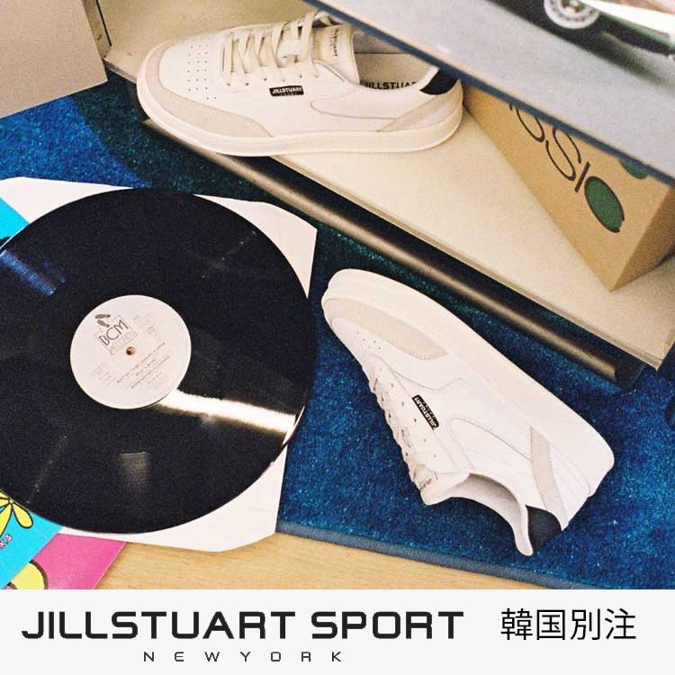 JILLSTUART SPORTS 韓国別注 ジルスチュアート 男女共用 ブラック レザー スニーカー レディース メンズ 韓国ファッション スポーツウェア デイリルック