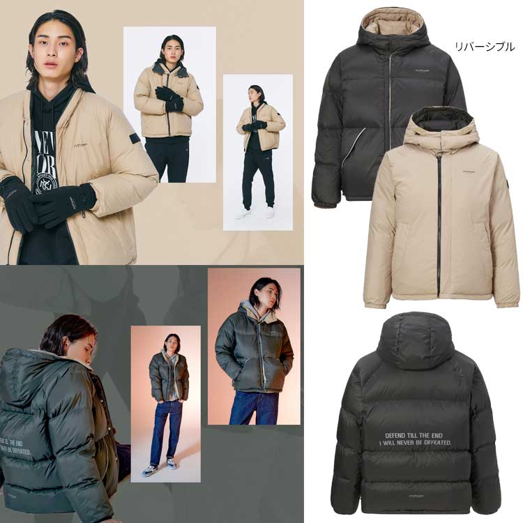JILLSTUART SPORTS 韓国別注 ジルスチュアートスポーツ デュアルモード 男女共用 UNI ベージュ-カーキ リバーシブルグース ショートダウン レディース メンズ 韓国ファッション スポーツウェア デイリルック