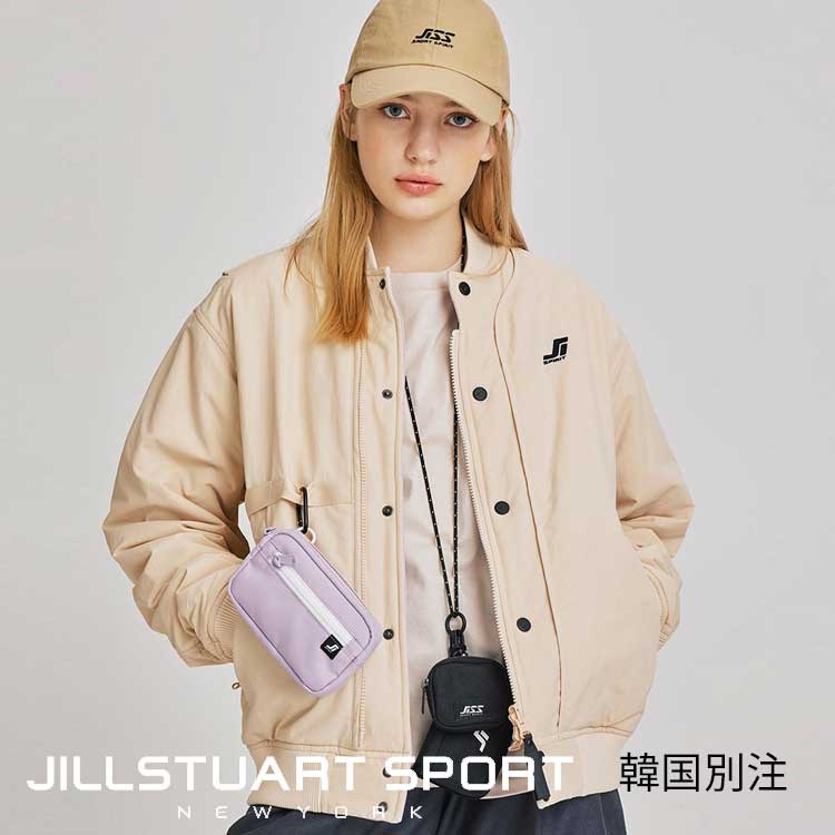 JILLSTUART SPORTS 韓国別注 ジルスチュアートスポーツ ベージュ ロゴ 刺繍 男女共用 両面 ジャンパー 韓国ファッション スポーツウェア デイリルック