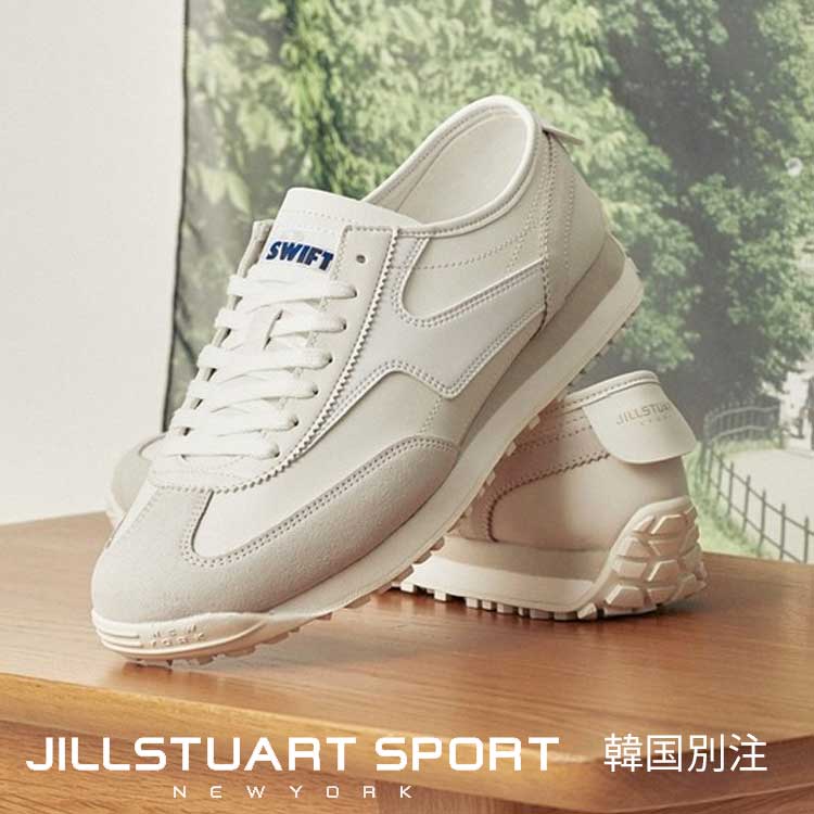 JILLSTUART SPORTS 韓国別注 ジルスチュアート スポーツ レディース、メンズ 男女共用 スイフト 2.0 ホワイトレザー スニーカー 韓国ファッション スポーツウェア デイリルック
