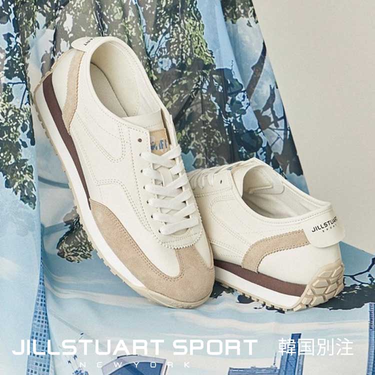 JILLSTUART SPORTS 韓国別注 ジルスチュアート スポーツ レディース メンズ スイフト 2.0 クリーム レザースニーカー 韓国ファッション スポーツウェア デイリルック