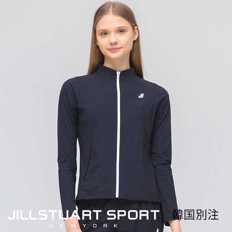 JILLSTUART SPORTS 韓国別注 ジルスチュアート スポーツ ブラック ロゴ 配色 レディース 長袖ジャンパー 韓国ファッション スポーツウェア デイリルック