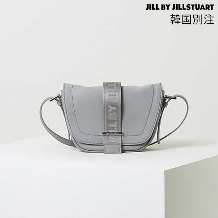 JILL BY JILLSTUART 韓国別注 ジルバイジルスチュアート レディース グレー ナイロン 金属 ストラップ 装飾 ミニ クロスバッグ かばん 韓国ファッション デイリルック