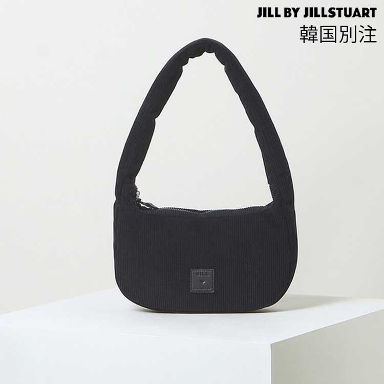 JILL BY JILLSTUART 韓国別注 ジルバイジルスチュアート レディース ネイビー エディ コーデュロイ ハーフムーン バゲットバッグ かばん 韓国ファッション デイリルック