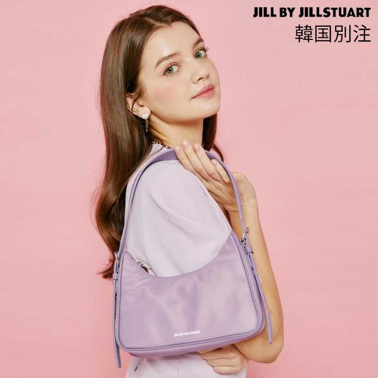 JILL BY JILLSTUART 韓国別注 ジルバイジルスチュアート レディース バイオレット ロゴ プリント ナイロン ミニ ショルダーバッグ かばん 韓国ファッション デイリルック