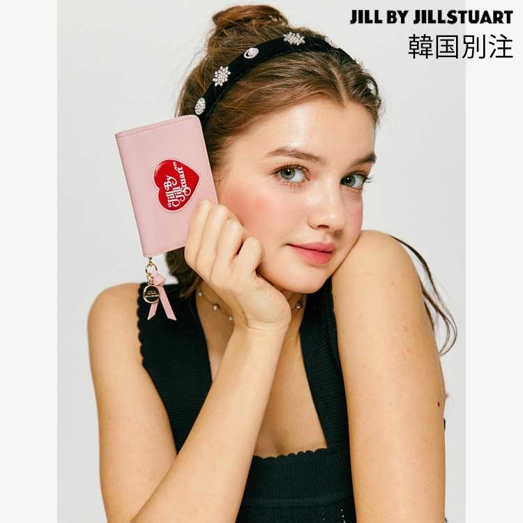 JILL BY JILLSTUART 韓国別注 ジルバイジルスチュアート レディース ピンクハート配色レザーカードウォレット 革財布 韓国ファッション デイリルック