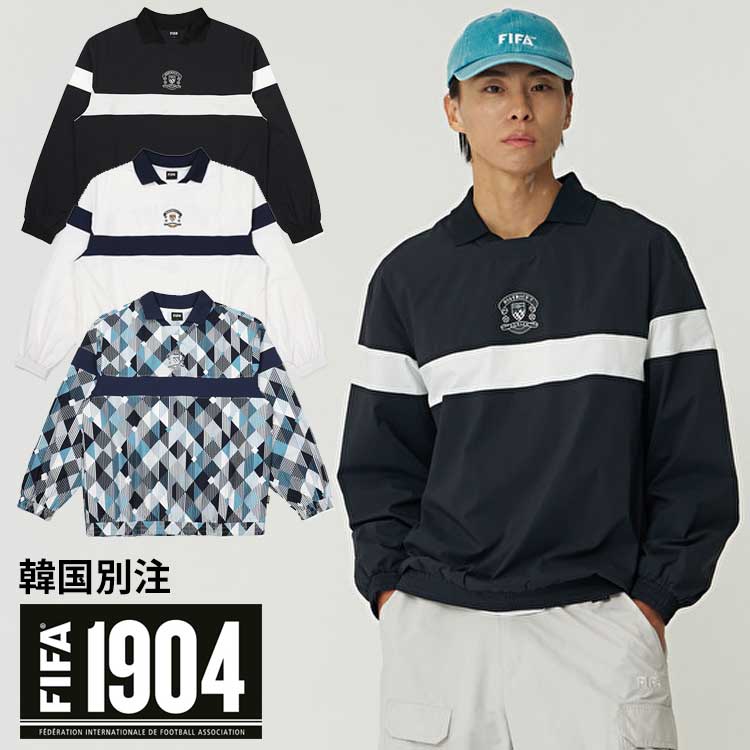 FIFA 1904 韓国別注 フィーファー セミオーバーフィット ウブン カラ フィステ 長袖 Tシャツ マンツーマン 韓国ファッション デイリールック ストリートルック
