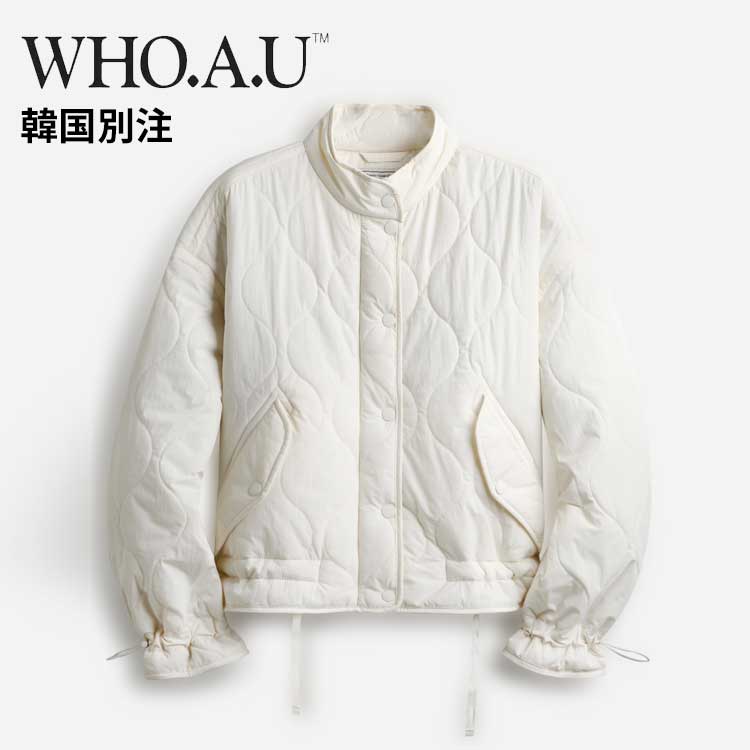 WHO.A.U 韓国別注 フーアーユー レディース ハイネック キルティング ジャケット 冬ジャンパー 韓国ファッション デイリールック ストリートルック
