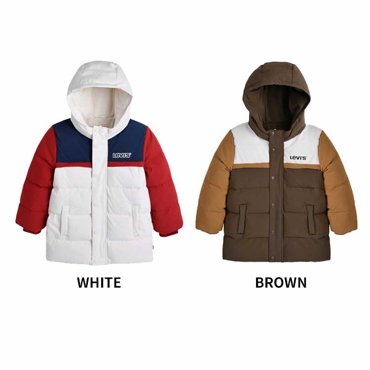 LEVI'S KIDS 韓国別注 リーバイス キッズ スクール ハーフ ダウン ジャンパー ダウンジャケット ジュニア トトラー 韓国ファッション 子供服 冬シーズンオフ