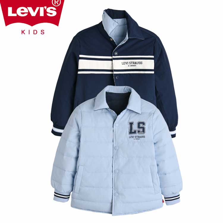 LEVI'S KIDS 韓国別注 リーバイス キッズ リバーシブル ライト ダウンジャケット ジャンパー ジュニア トトラー 韓国ファッション 子供服 冬シーズンオフ