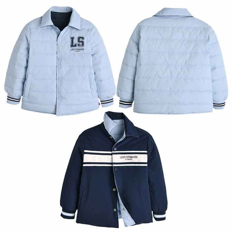 LEVI'S KIDS 韓国別注 リーバイス キッズ リバーシブル ライト ダウンジャケット ジャンパー ジュニア トトラー 韓国ファッション 子供服 冬シーズンオフ