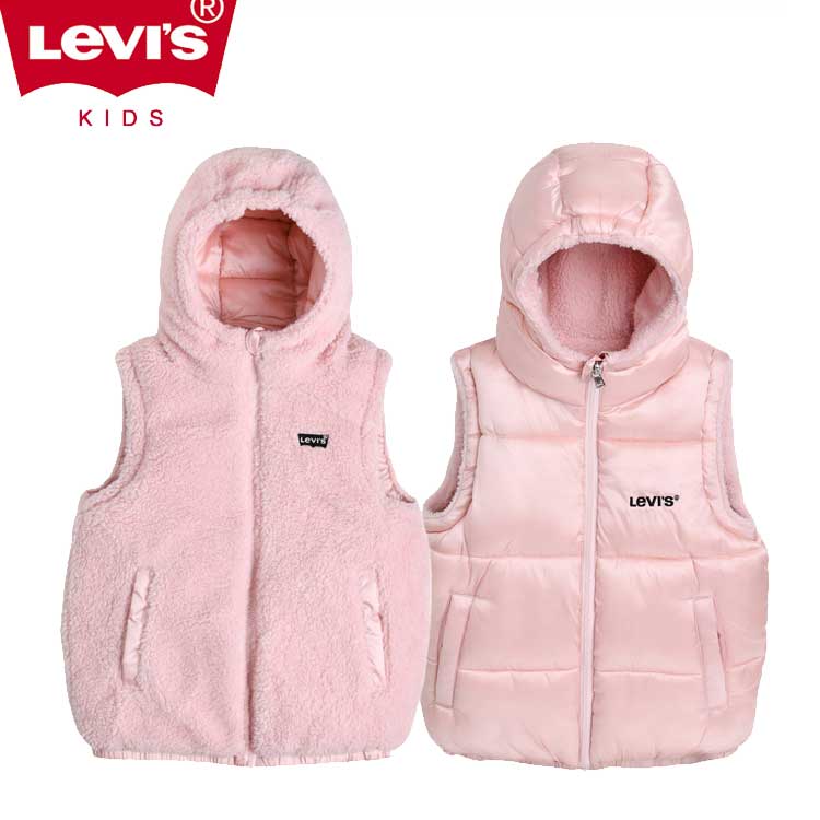 LEVI'S KIDS 韓国別注 リーバイス キッズ バーシブル フードベスト ジャンパー ジュニア トトラー 韓国ファッション 子供服 冬シーズンオフ