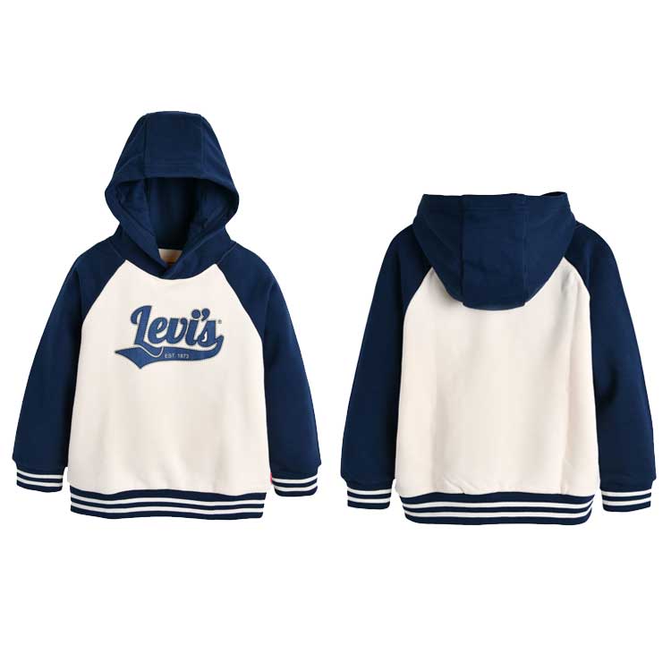 LEVI'S KIDS 韓国別注 リーバイス キッズ LVC ラグラン 配色 フーディ フードTシャツ ジュニア トトラー 韓国ファッション 子供服 冬シーズンオフ