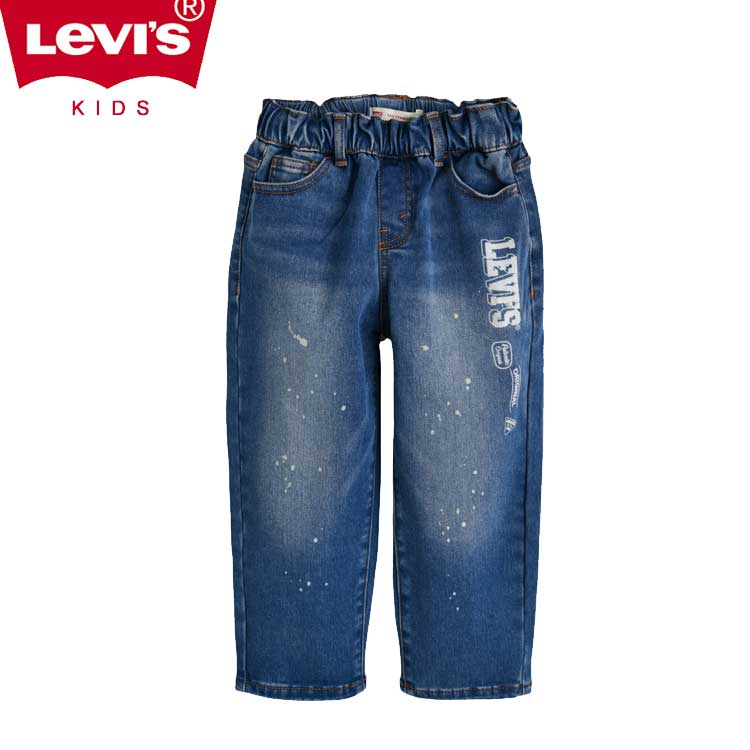 LEVI'S KIDS 韓国別注 リーバイス キッズ LVC ルーズフィット ペインテッド ウォーム ニムパンツ ジュニア トトラー 韓国ファッション 子供服 冬シーズンオフ