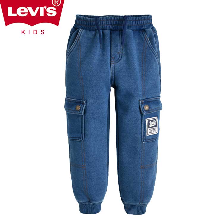 LEVI'S KIDS 韓国別注 リーバイス キッズ LVC カーゴ ポケット ミンク 起毛 ニット ジョガーパンツ ジョガーパンツジュニア トトラー 韓国ファッション 子供服 冬シーズンオフ