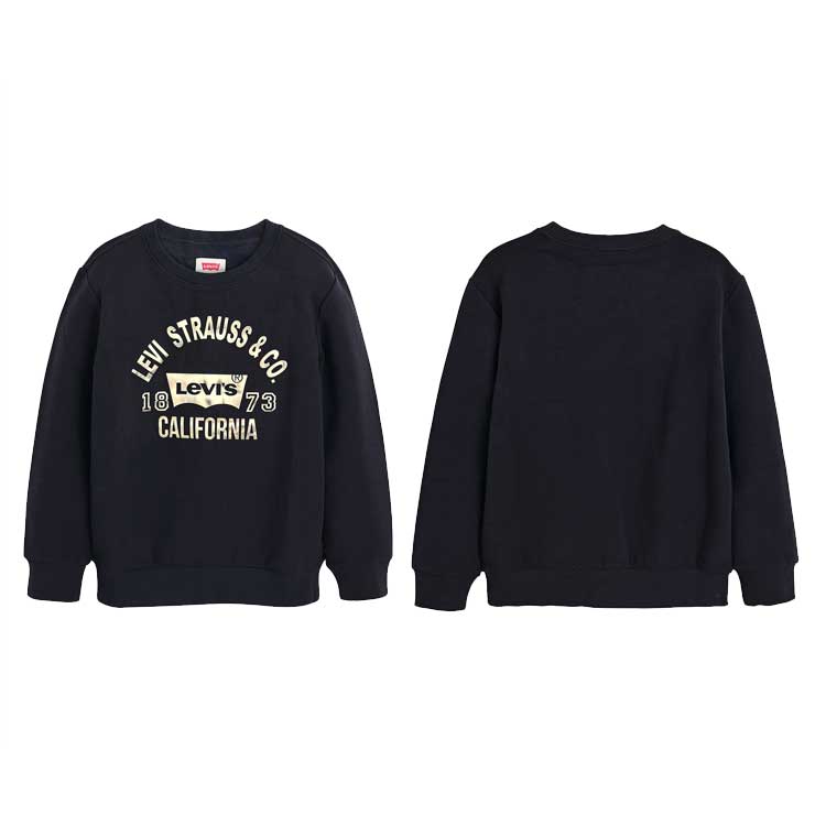 LEVI'S KIDS 韓国別注 リーバイス キッズ ホイル ロゴ プルオーバー マンツーマン Tシャツ ジュニア トトラー 韓国ファッション 子供服 冬シーズンオフ