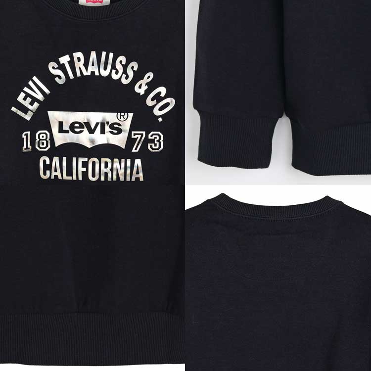 LEVI'S KIDS 韓国別注 リーバイス キッズ ホイル ロゴ プルオーバー マンツーマン Tシャツ ジュニア トトラー 韓国ファッション 子供服 冬シーズンオフ
