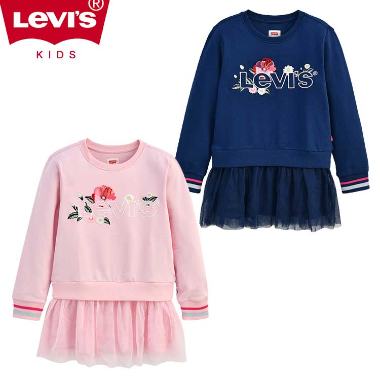 LEVI'S KIDS 韓国別注 リーバイス キッズ 直輸入 バレリーナ プルオーバー マンツー マン Tシャツ ジュニア トトラー 韓国ファッション 子供服 冬シーズンオフ