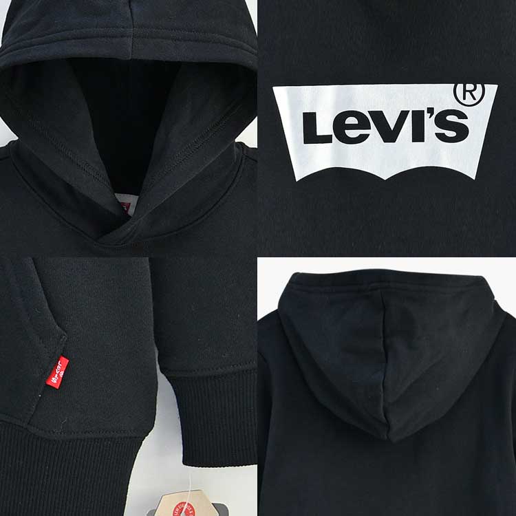 LEVI'S KIDS 韓国別注 リーバイス キッズ 直輸入 バットウィング ホイルロゴ フード マンツー マン Tシャツ ジュニア トトラー 韓国ファッション 子供服 冬シーズンオフ