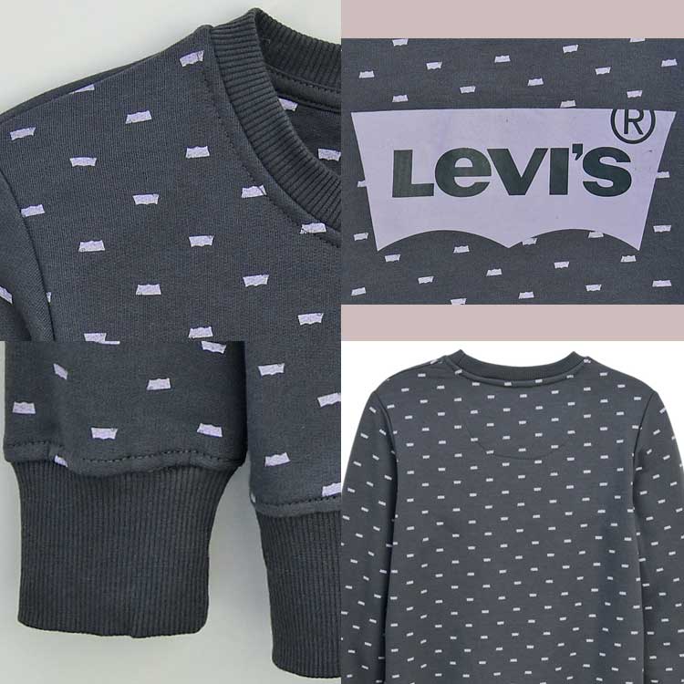 LEVI'S KIDS 韓国別注 リーバイス キッズ AOP バットウィング プルオーバー Tシャツ マンツー マン Tシャツ ジュニア トトラー 韓国ファッション 子供服 冬シーズンオフ