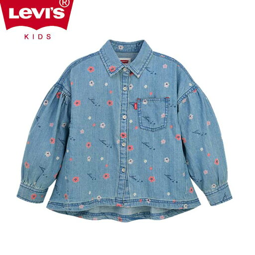 LEVI'S KIDS 韓国別注 リーバイス キッズ 直輸入 フローラル シャツ デニム シャツ韓国ファッション 子供服 冬シーズンオフ LEVI'S KIDS 韓国別注 リーバイス キッズ 直輸入 フローラル シャツ デニム シャツ韓国ファッション 子供服 冬シーズンオフ