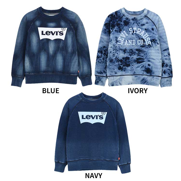 LEVI'S KIDS 韓国別注 リーバイス キッズ 直輸入 インディゴ プルオーバー マンツーマン 長袖 Tシャツ 韓国ファッション 子供服 冬シーズンオフ