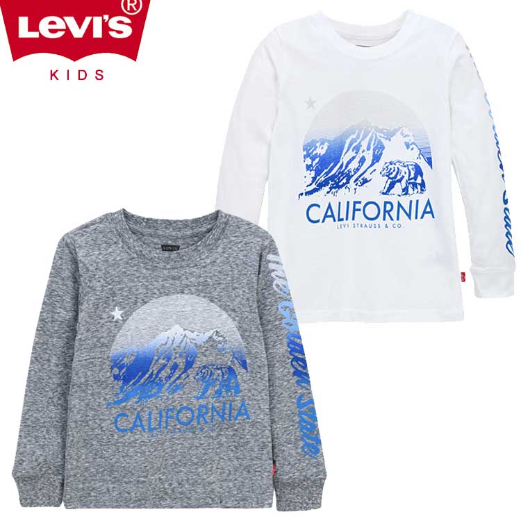 LEVI'S KIDS 韓国別注 リーバイス キッズ 直輸入 グラフィック Tシャツ マンツーマン 長袖 Tシャツ 韓国ファッション 子供服 冬シーズンオフ