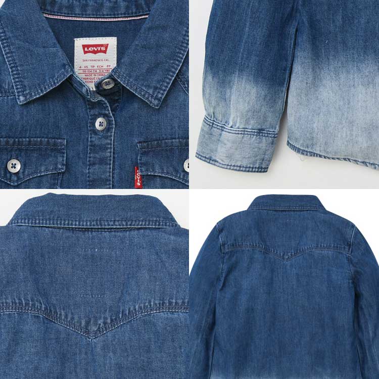 LEVI'S KIDS 韓国別注 リーバイス キッズ 直輸入 デニム ウエスタンシャツ 長袖 シャツ 韓国ファッション 子供服 冬シーズンオフ