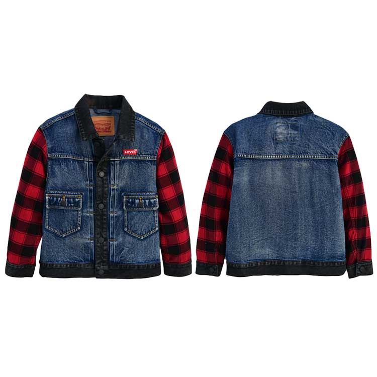 LEVI'S KIDS 韓国別注 リーバイス キッズ 直輸入 袖 チェックトラッカージャケット アウター 韓国ファッション 子供服